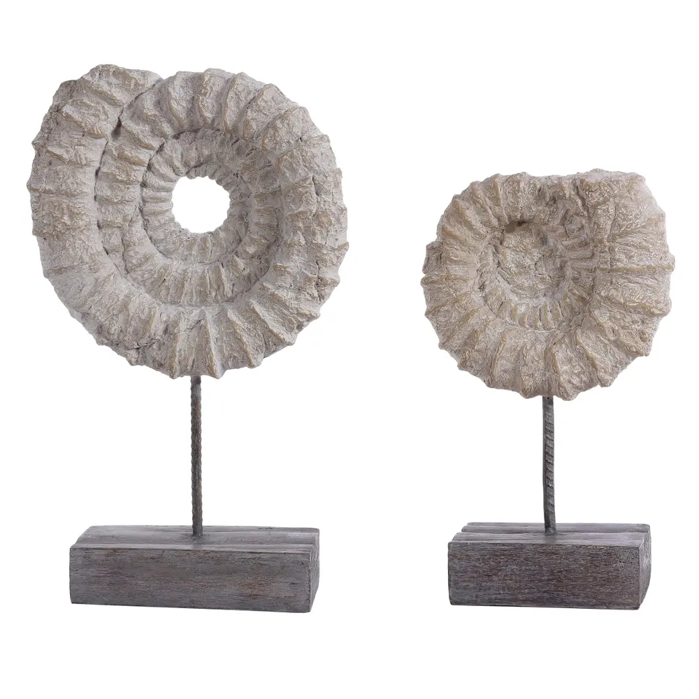 Lena Set Of 2 Ammonite Shell Table Decor