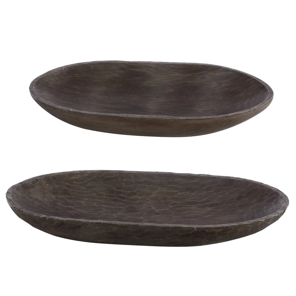 Trellen Set Of 2 Wood Decorative Bowl