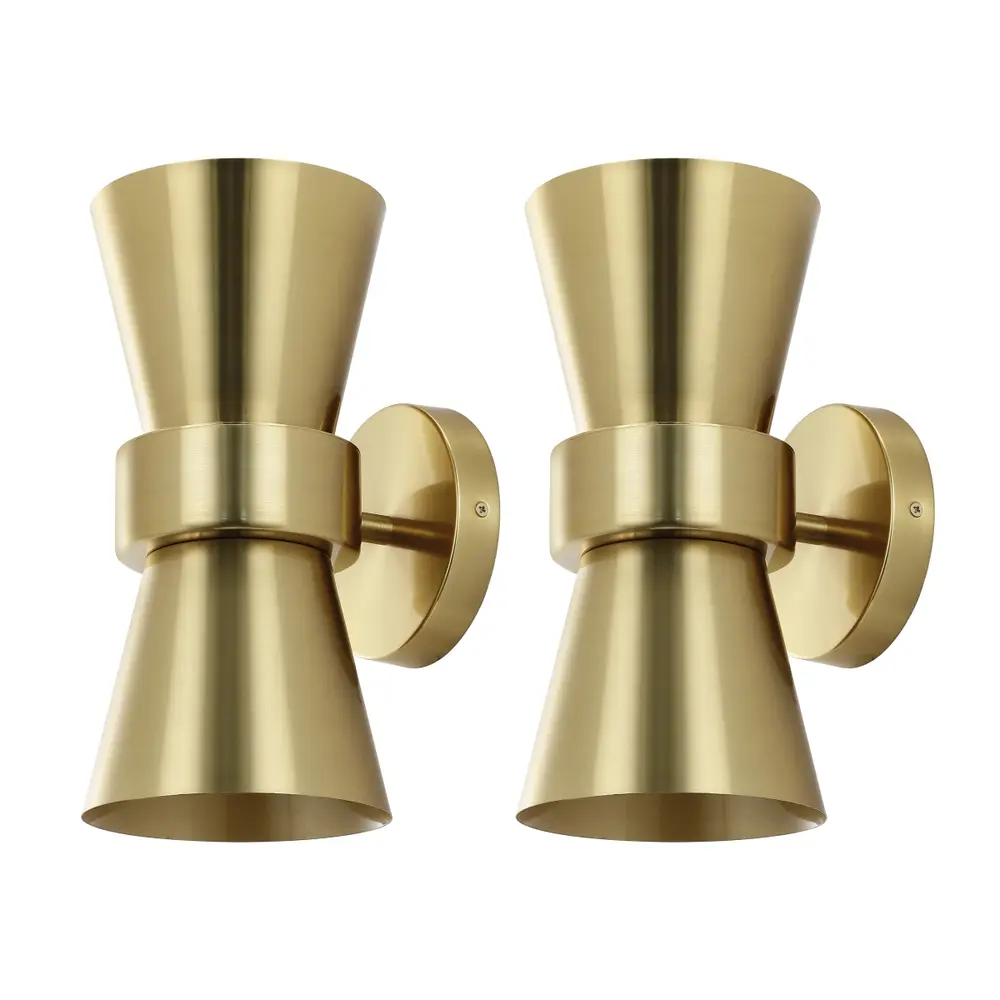 Bynner, 2 Light, 7.25 Inch, Brass, Metal, Wall Sconce Set Of 2