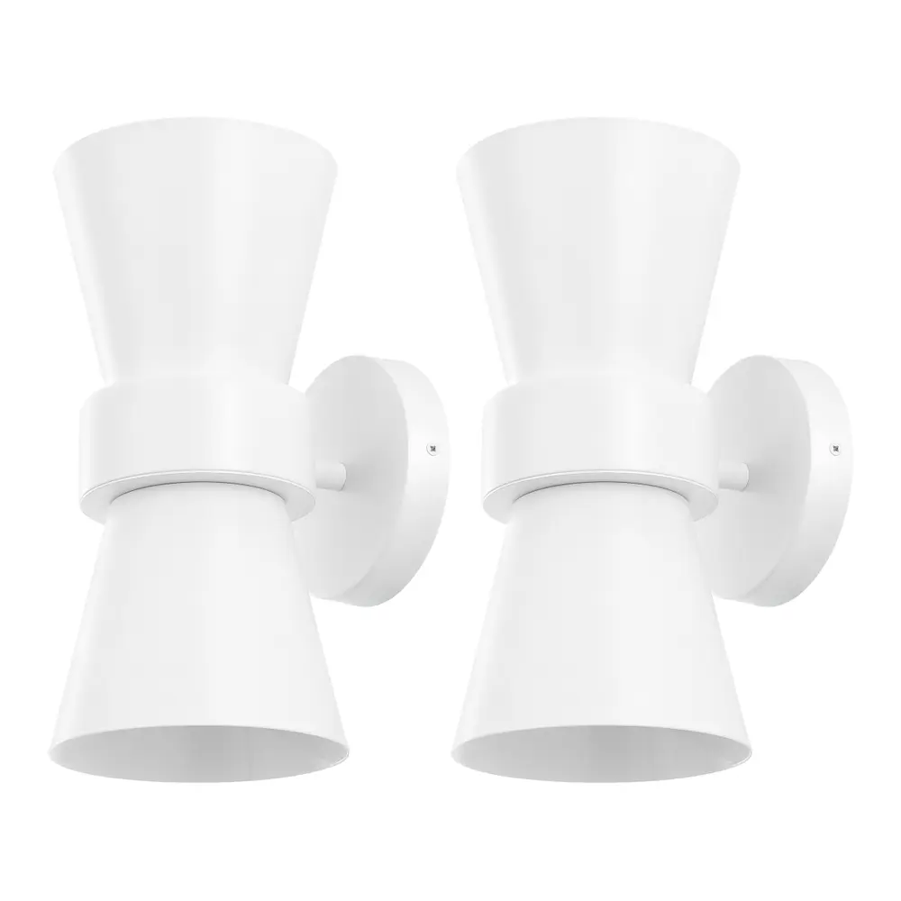 Bynner, 2 Light, 7.25 Inch, White, Metal, Wall Sconce Set Of 2