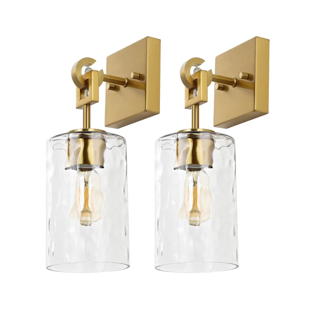 Tyrosa, 6.25 Inch, Brass/Clear, Iron/Glass, Wall Sconce Set Of 2