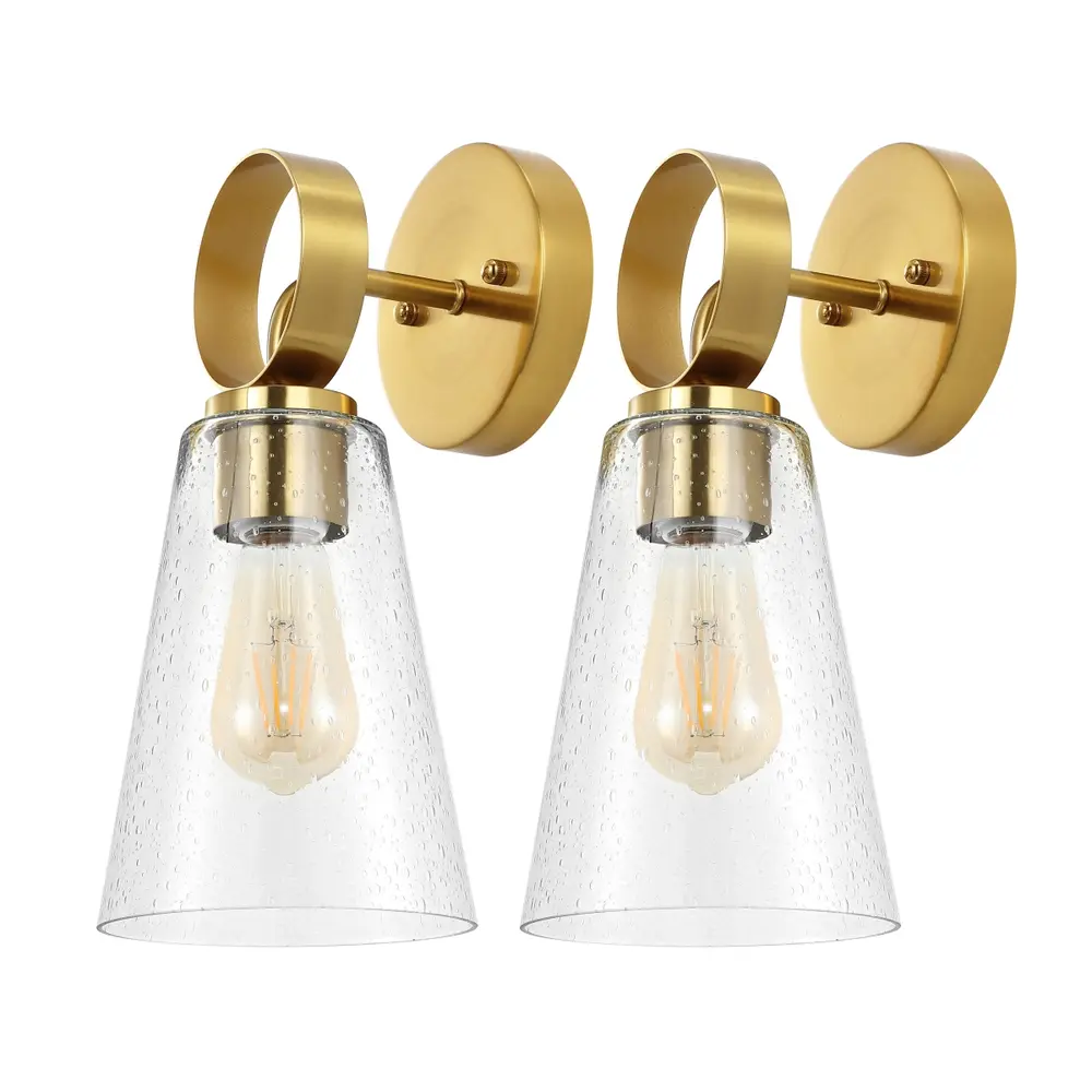 Taelor, 7 Inch, Brass/Clear, Iron Wall Sconce Set Of 2