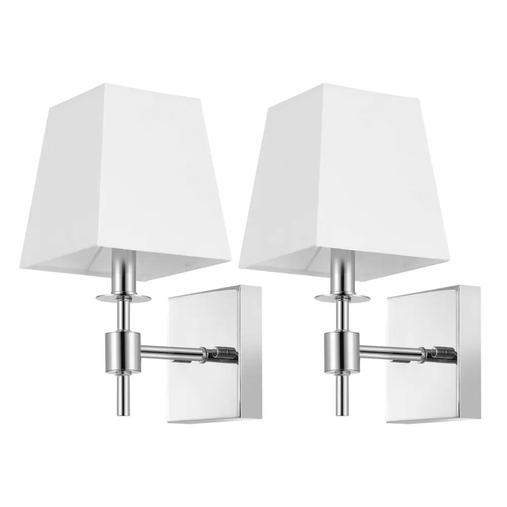 Clauren, 7.25 Inch, Chrome, Iron Wall Sconce Set Of 2
