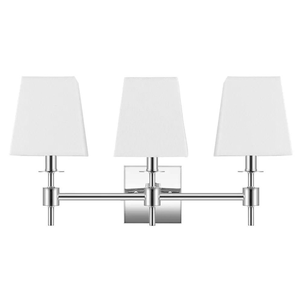 Clelia, 3 Light, 21.25 Inch, Chrome, Iron Wall Sconce