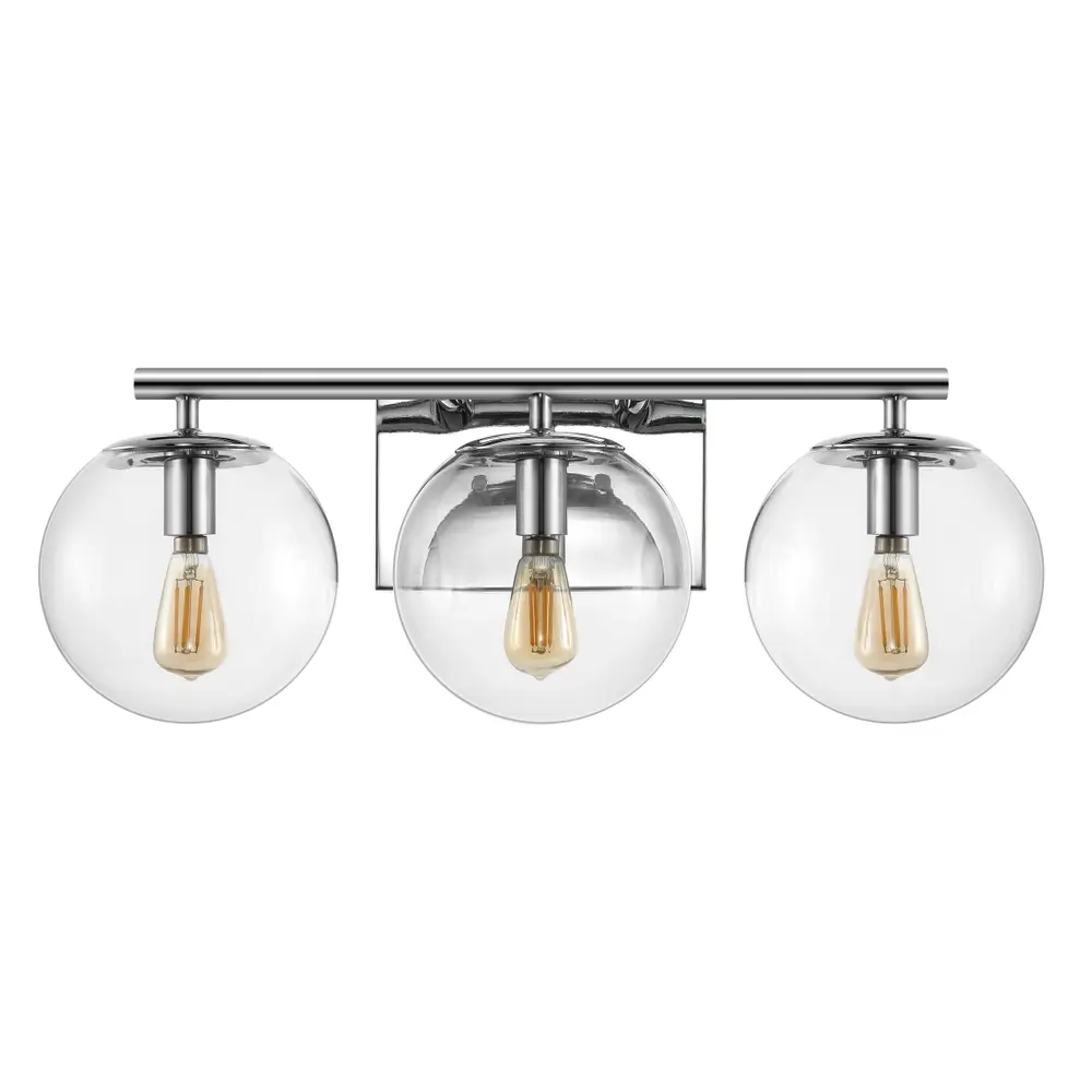 Charlene, 3 Light, 19.75 Inch, Chrome, Iron/Glass Wall Sconce Set Of 2