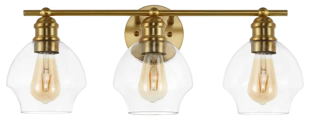 Mylsa, 3 Light, 22.5 Inch, Gold/Clear, Iron/Glass Wall Sconce
