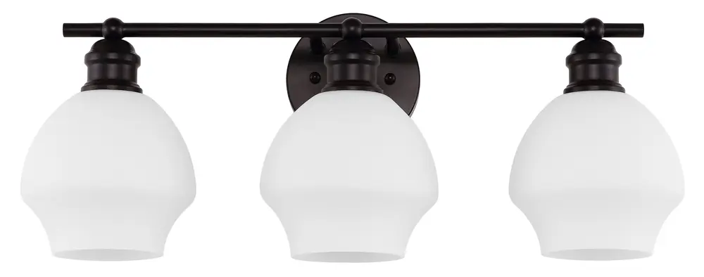 Mylsa, 3 Light, 22.5 Inch, Black/White, Iron/Glass Wall Sconce