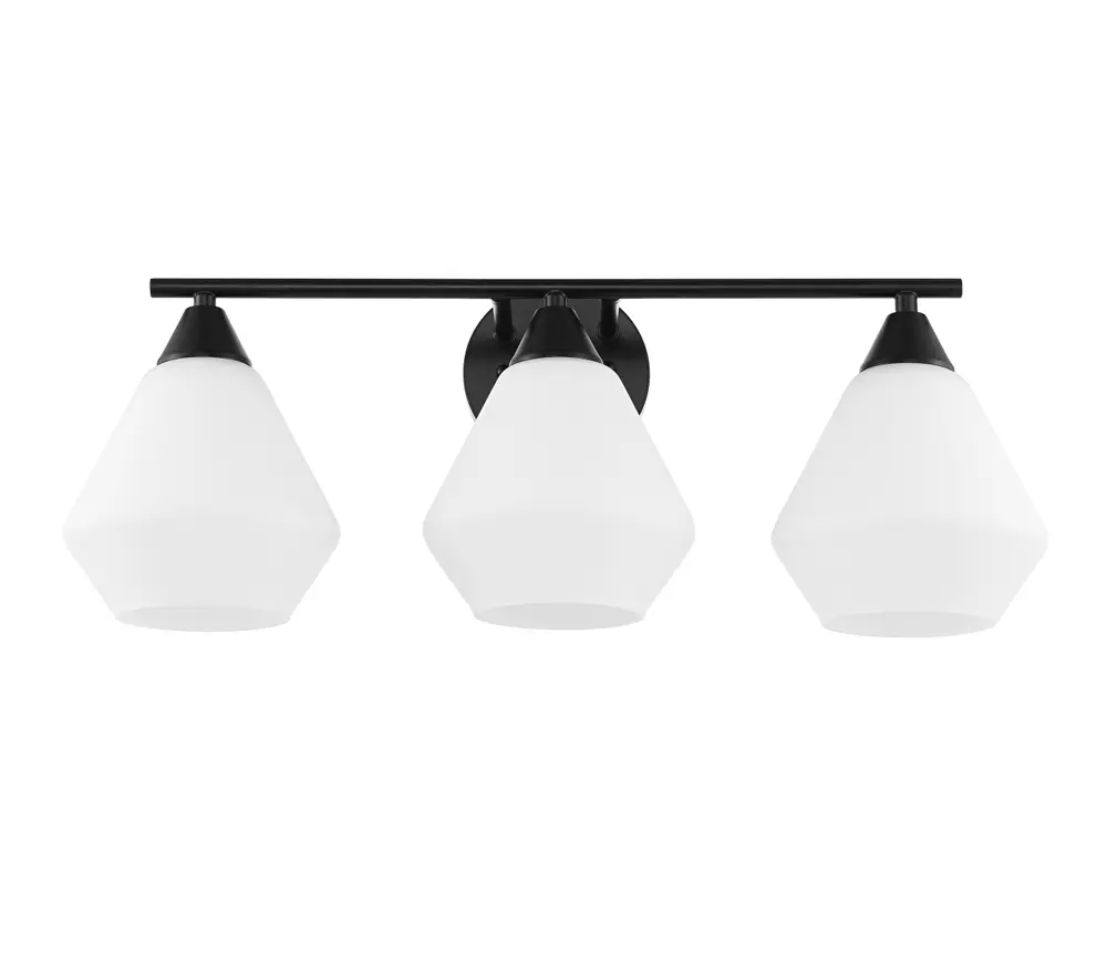 Amani, 3 Light, 24 Inch, Black/White, Iron Wall Sconce