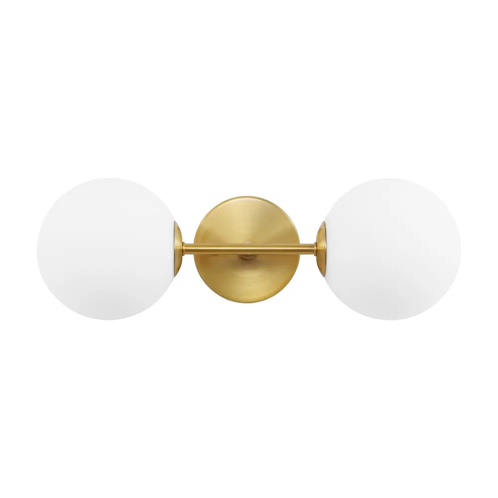 Hymn, 2 Light, 17.5 Inch, Brass, Iron/Glass Wall Sconce