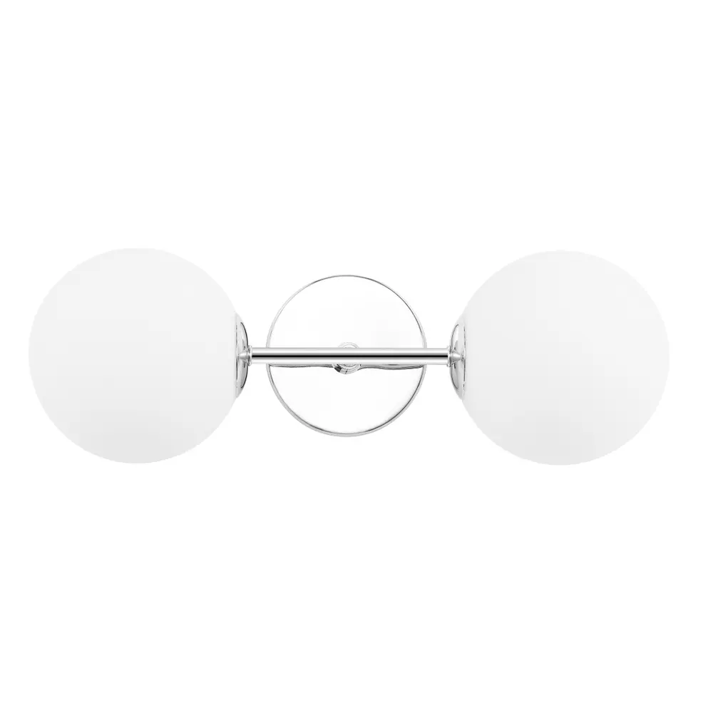 Hymn, 2 Light, 17.5 Inch, Chrome, Iron/Glass Wall Sconce