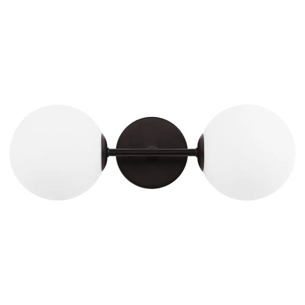 Hymn, 2 Light, 17.5 Inch, Black, Iron/Glass Wall Sconce