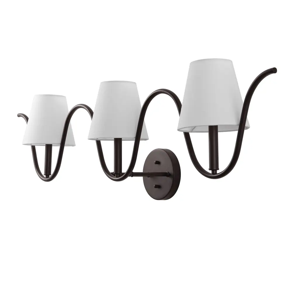 Rylie, 3 Light, 46.5 Inch, Oil Rubbed Bronze, Metal/Fabric Wall Sconce