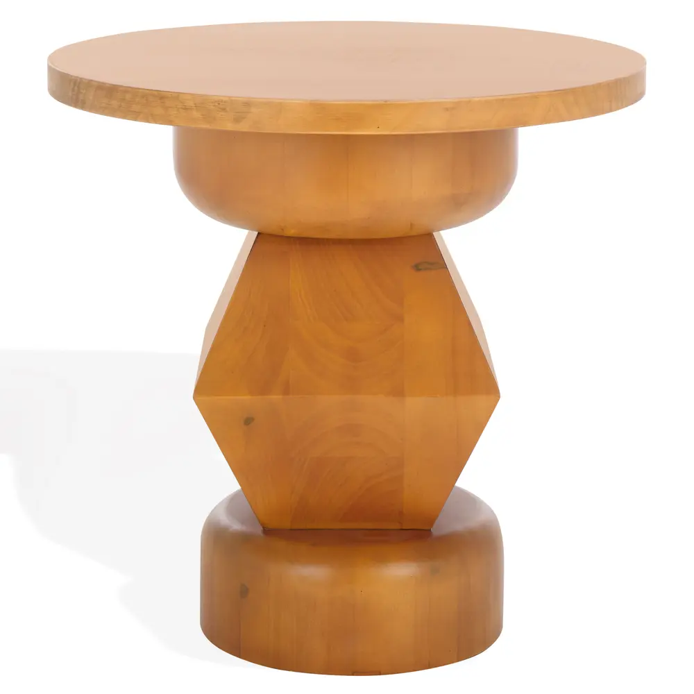 Jaymee Round Wood Accent Table