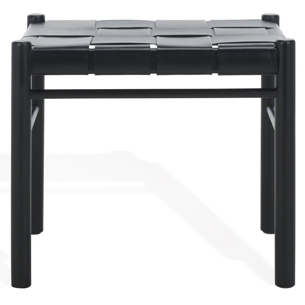 Devnie Woven Leather Ottoman