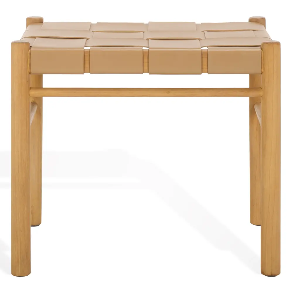 Devnie Woven Leather Ottoman