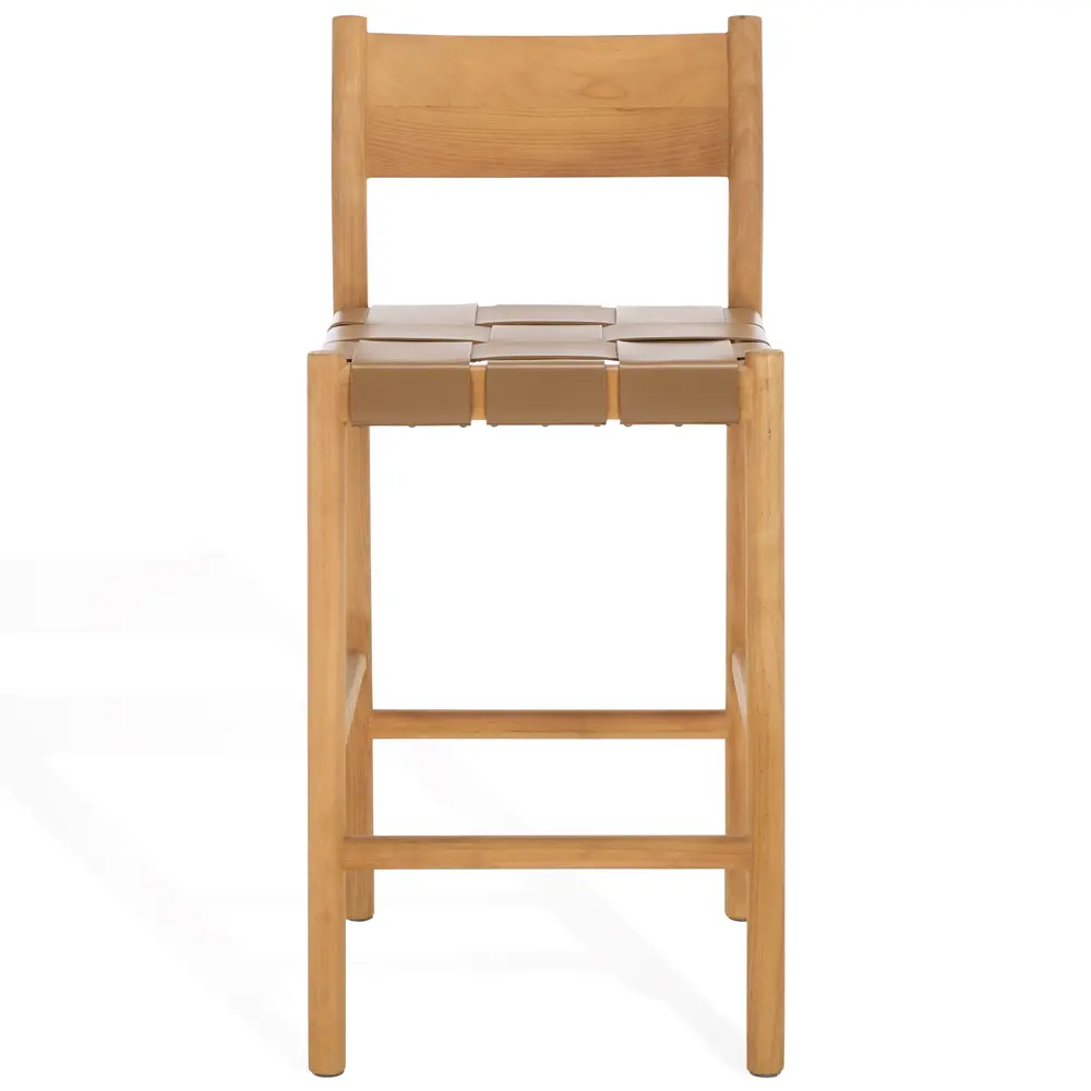 Devnie Woven Leather Counter Stool