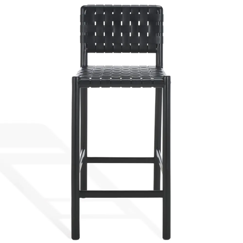 Jeremiah Woven Leather Counter Stool
