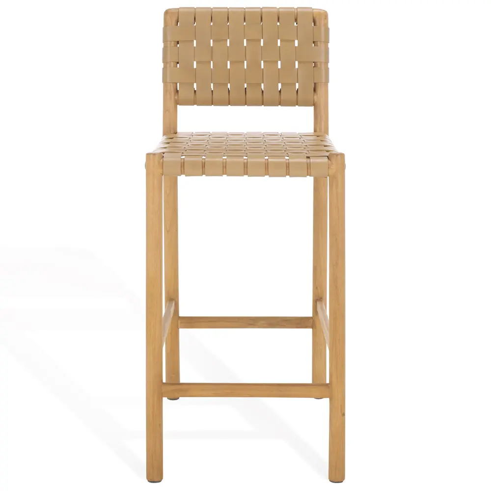 Jeremiah Woven Leather Counter Stool