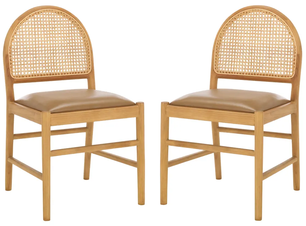 Laylie Rattan And Leather Dining Chair