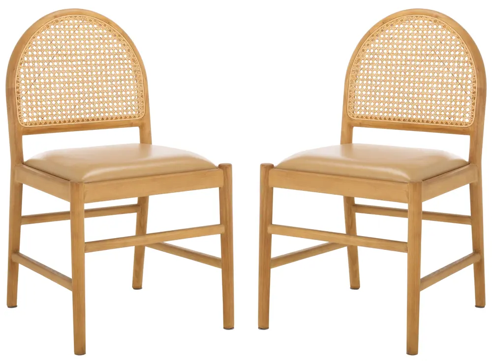 Laylie Rattan And Leather Dining Chair