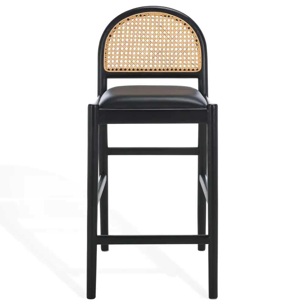Laylie Rattan And Leather Counter Stool