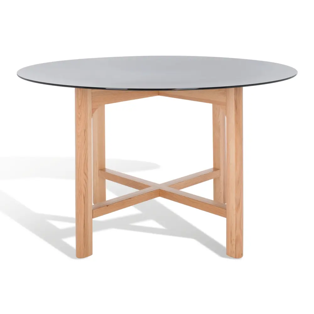 Ruthanne Round Glass Dining Table