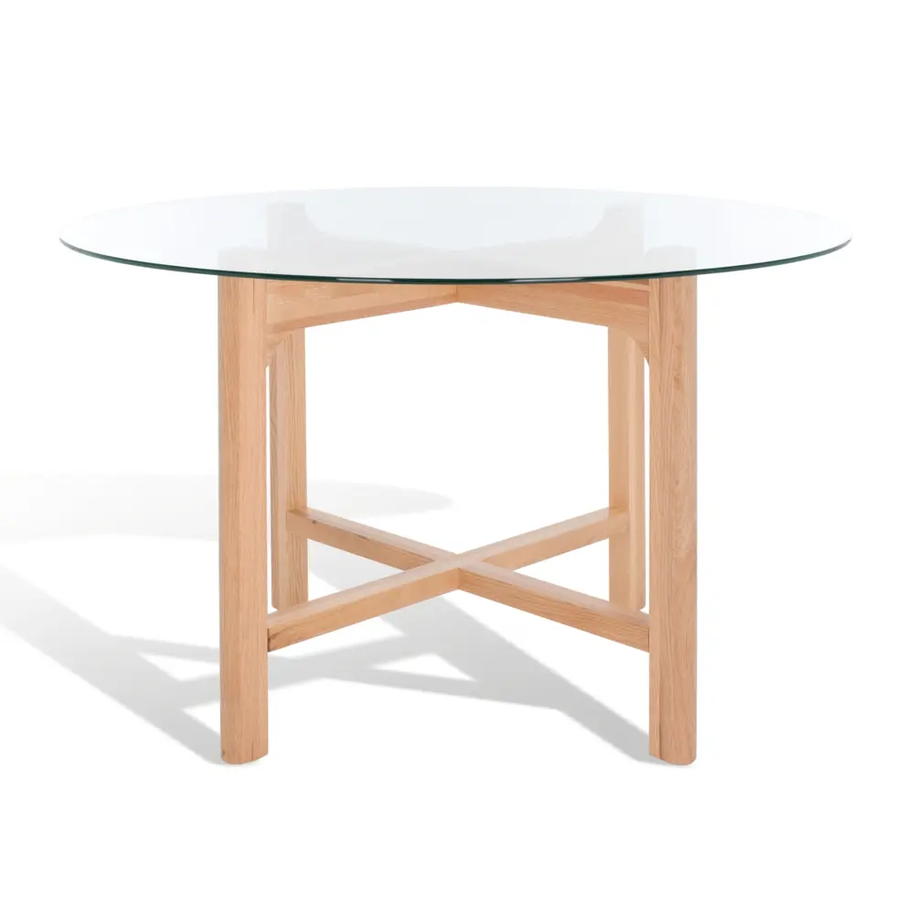 Ruthanne Round Glass Dining Table