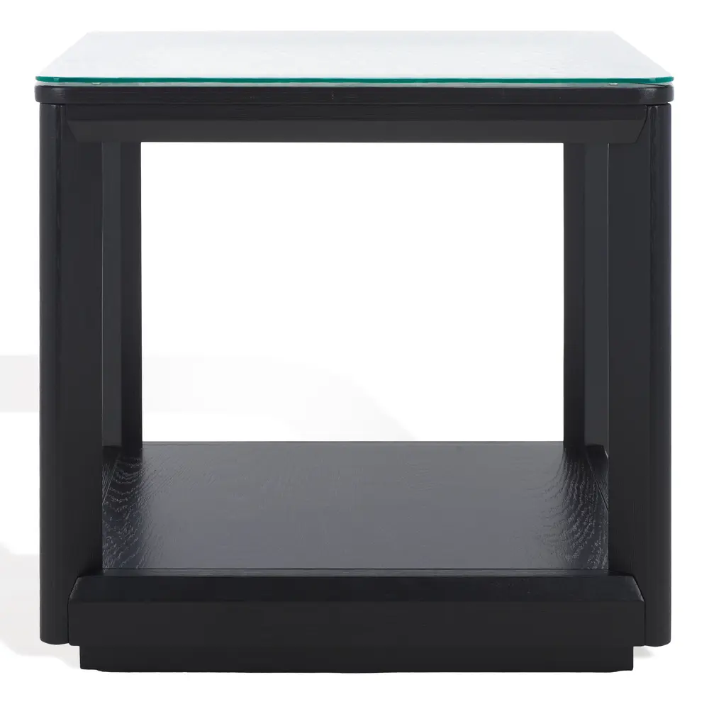 Benecarlo Wood And Glass Top Accent Table