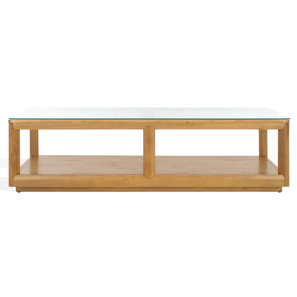 Benecarlo Wood And Glass Top Coffee Table