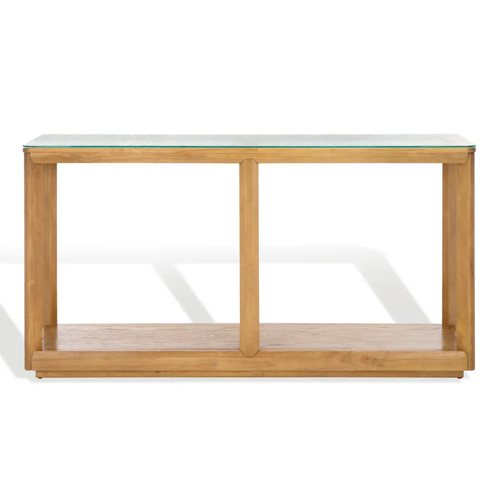 Benecarlo Wood And Glass Top Console Table