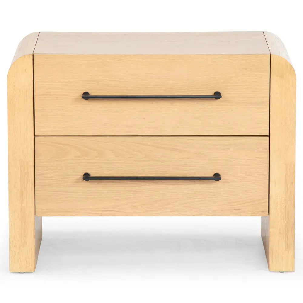 Katrina Wood 2 Drawer Nightstand