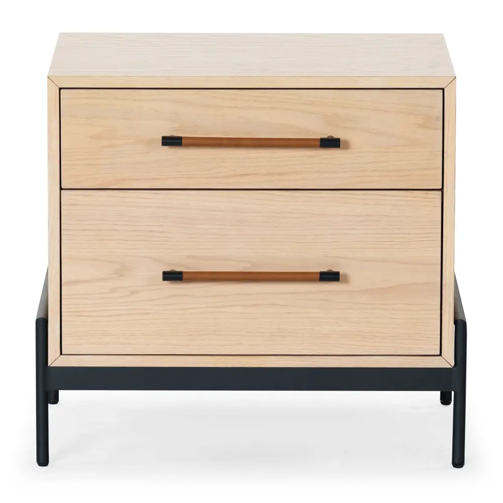 Chandri Vegan Leather Wrapped Handle Nightstand