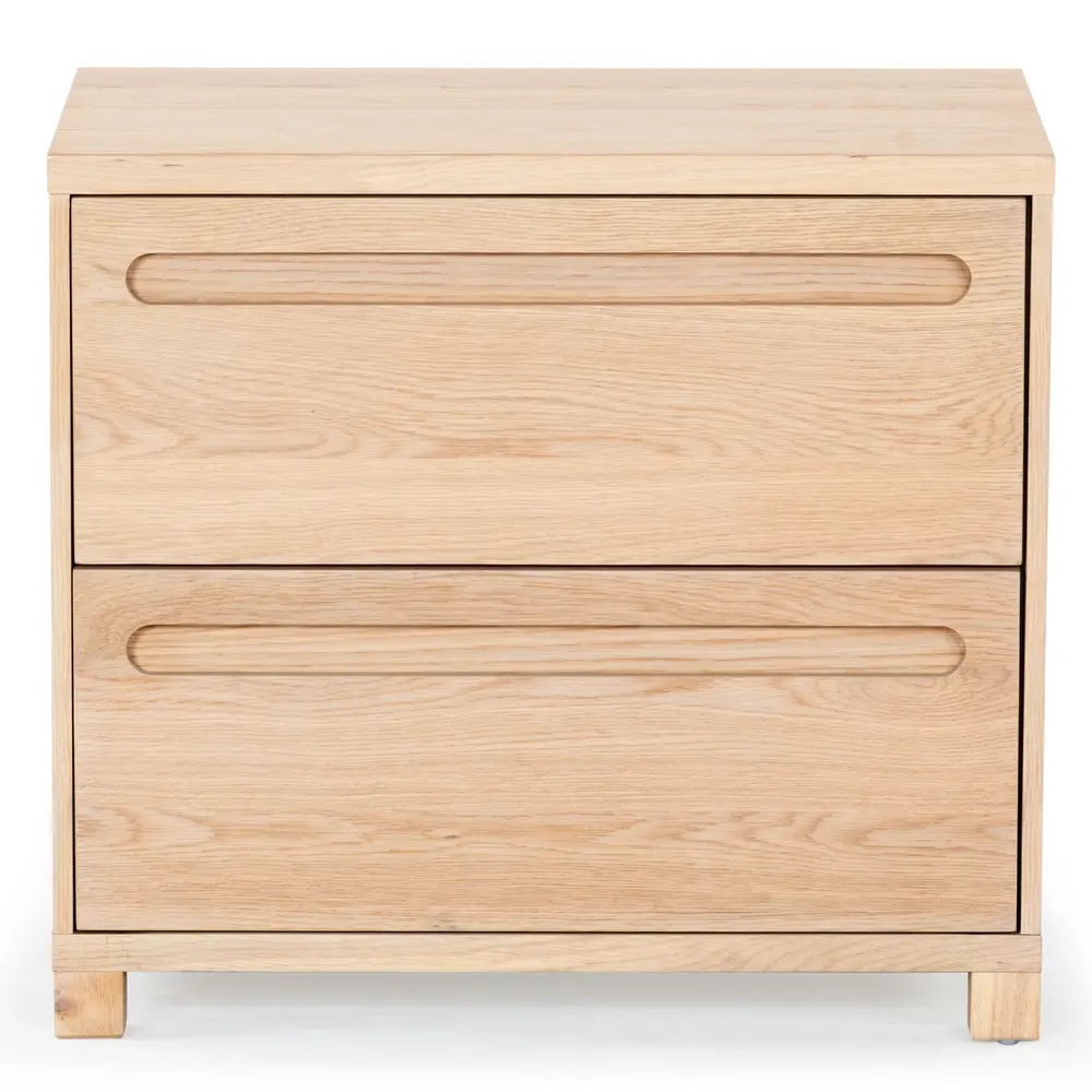 Tobiette 2 Drawer Wood Nightstand