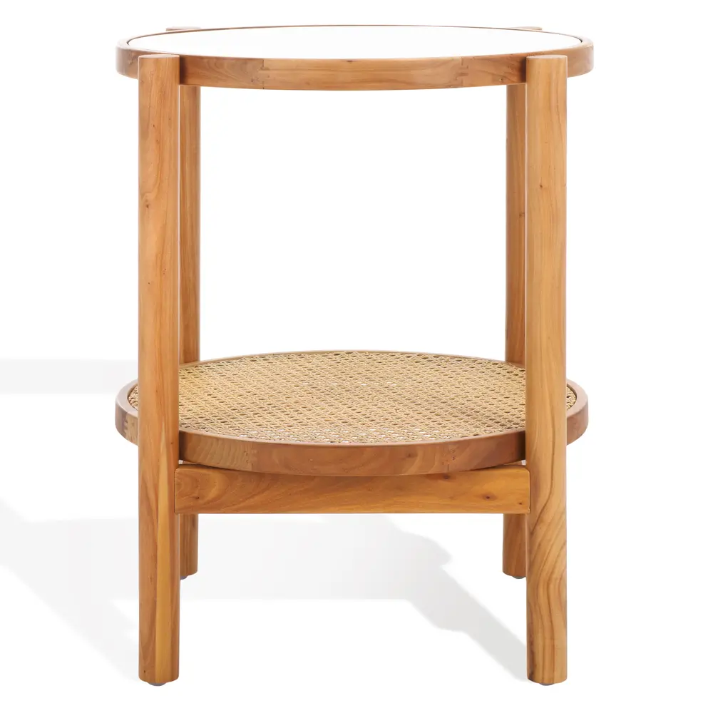 Karyna Rattan And Glass Accent Table