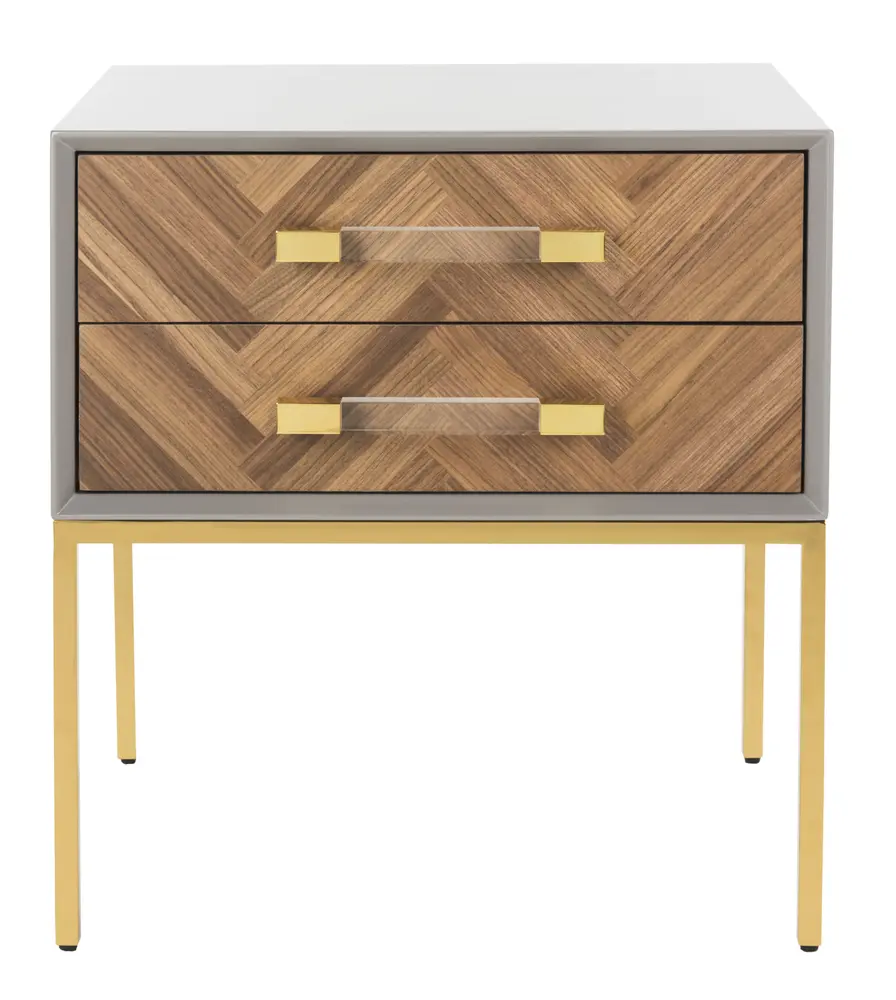 Sanford Walnut 2 Drawer Side Table