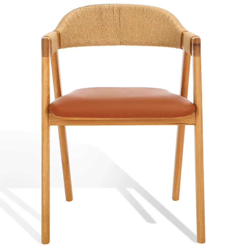 Eamon Leather And Cane Dining Chair