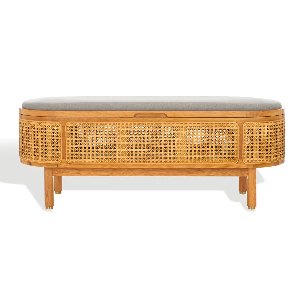 Dolly Cane And Wood Storage Bench