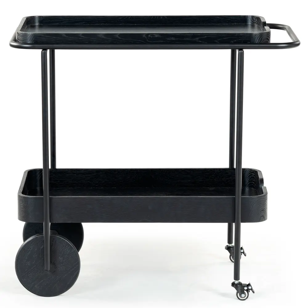 Malek Wood And Metal 2 Shelf Bar Cart