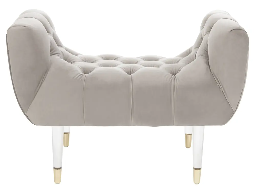 Eugenie Tufted Velvet Acrylic Bench