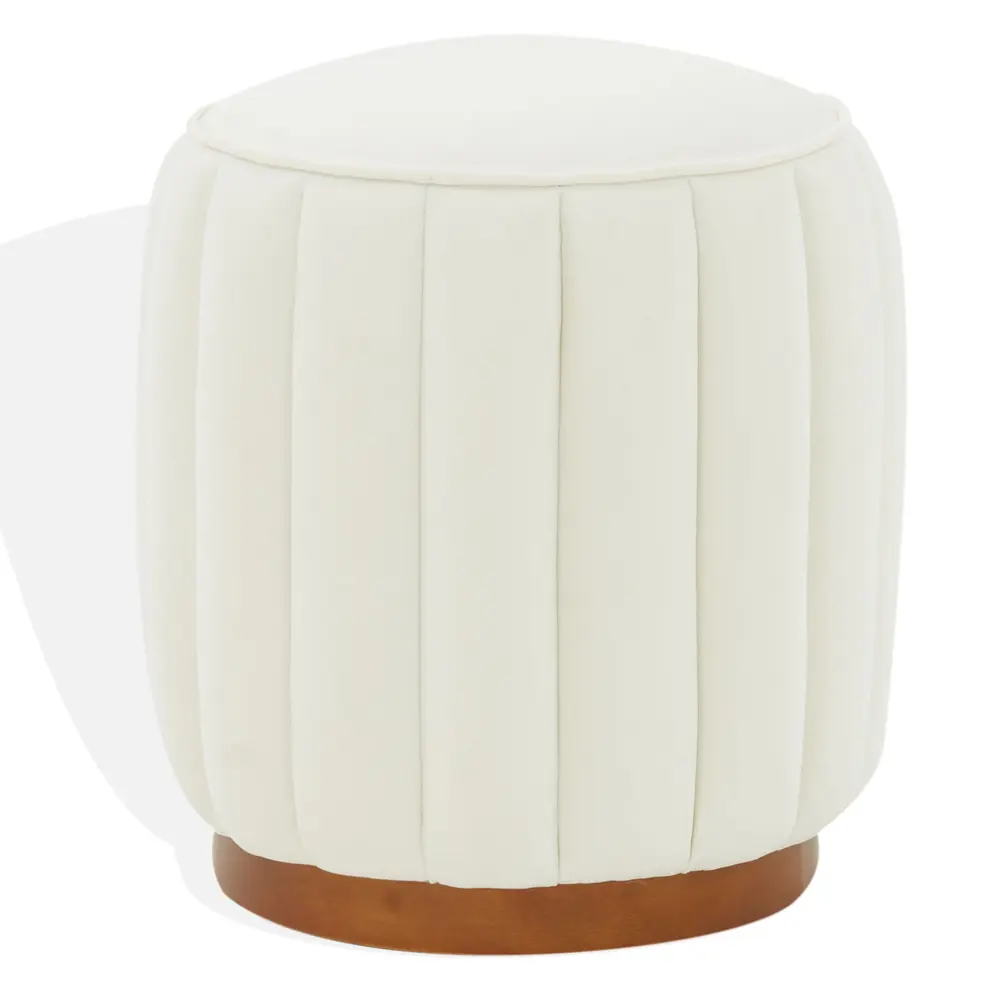 Sherrie Round Channel Tufted Ottoman