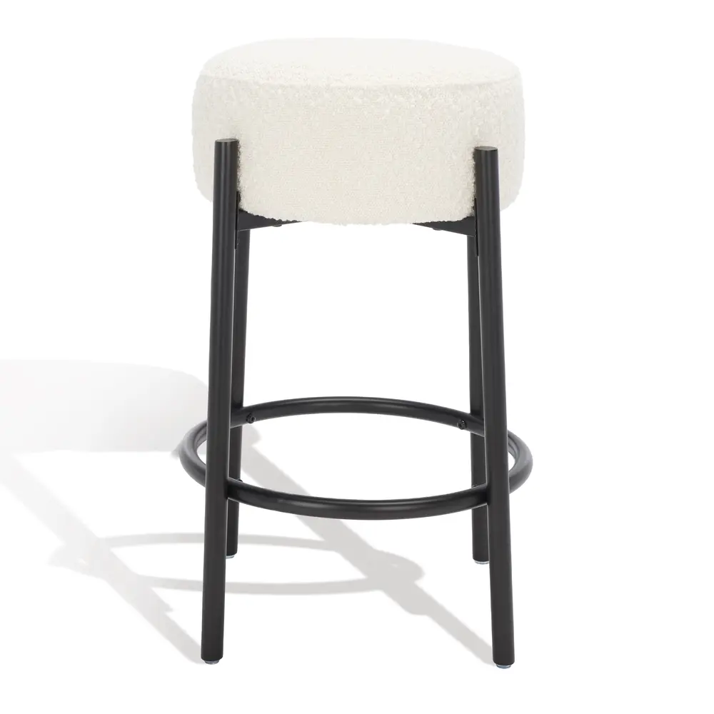 Paisleigh Boucle Metal Leg Counter Stool