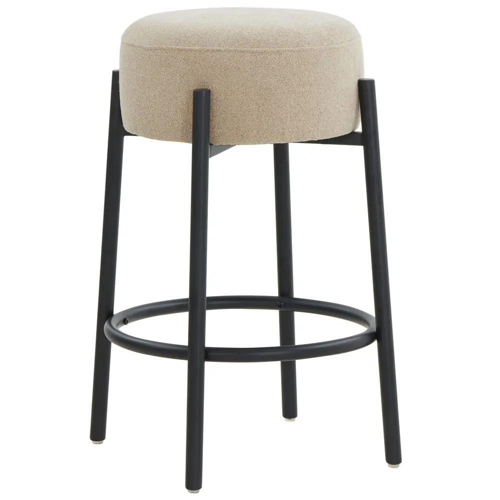Paisleigh Boucle And Metal Leg Counter Stool