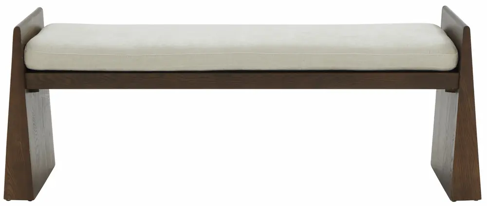 Blanchette Velvet Cushioned Wood Bench