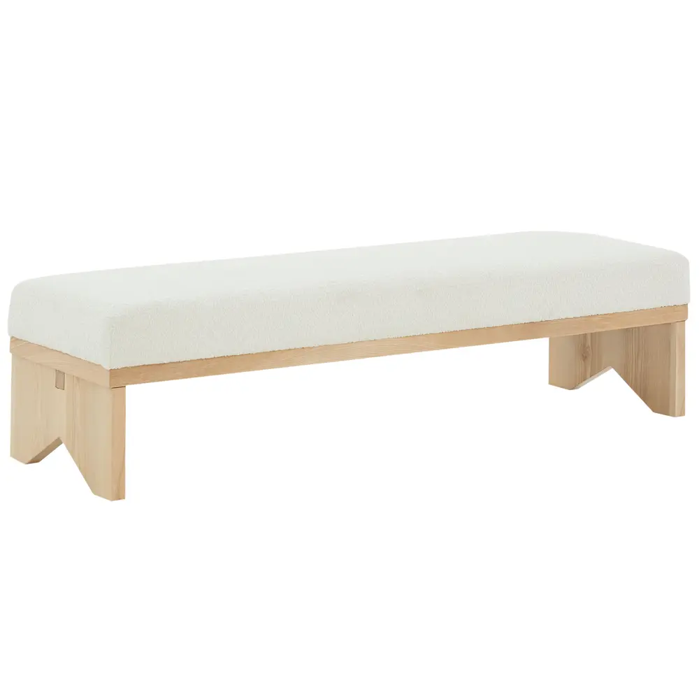 Sharyn Boucle & Wood Bench