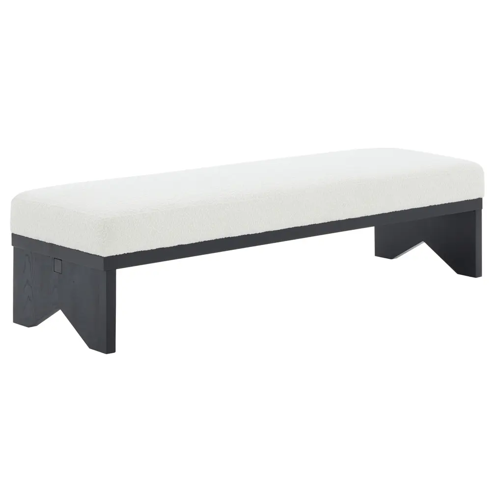 Sharyn Boucle & Wood Bench