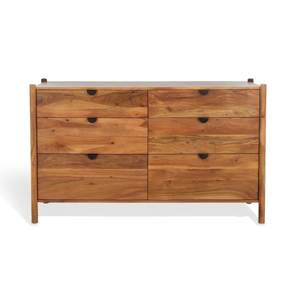 Shanti 6 Drawer Wood Dresser