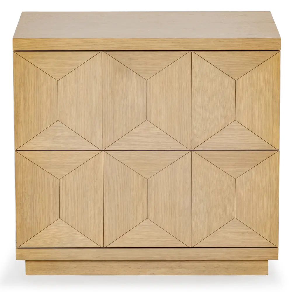 Deziree Wood 2 Drawer Nightstand