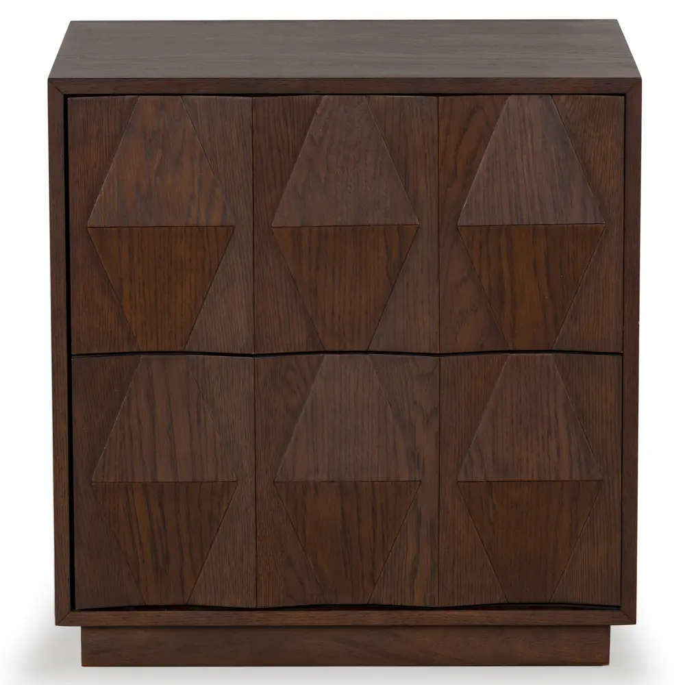 Riabelle Wood 2 Drawer Nightstand