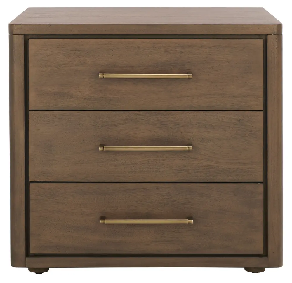 Rosey 3 Drawer Wood Nightstand