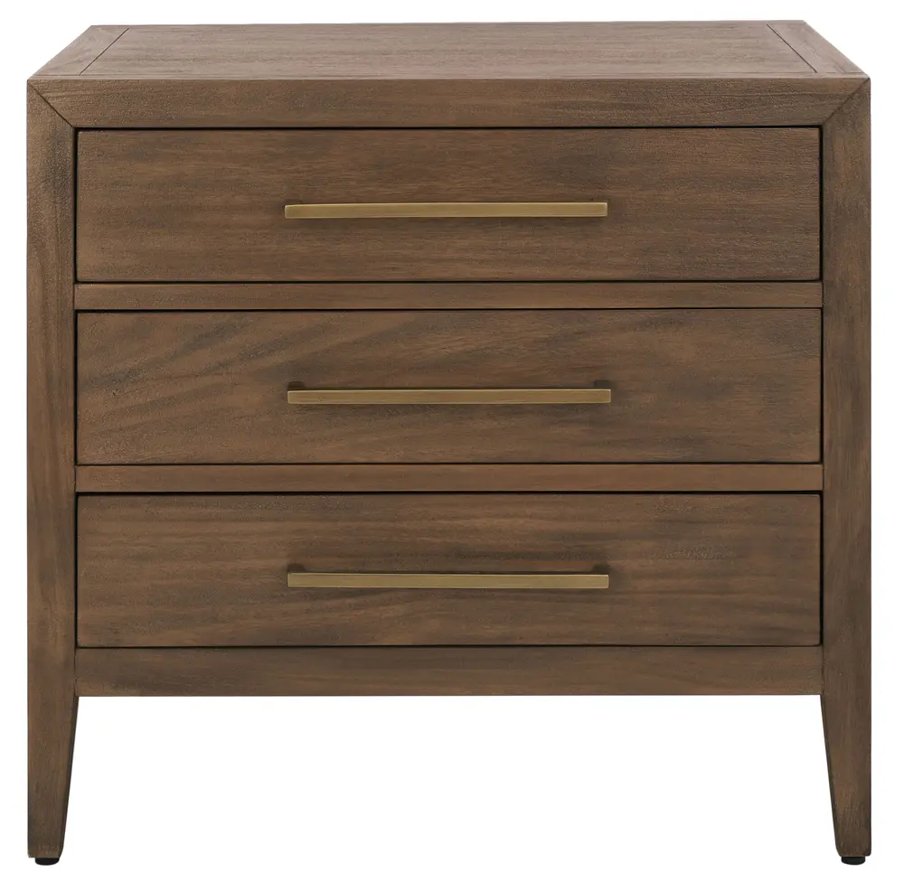 Ariella 3 Drawer Wood Nightstand